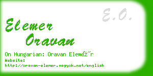 elemer oravan business card